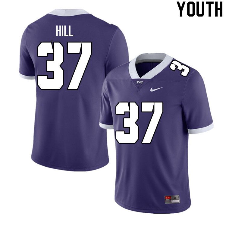 Youth #37 Brice Hill TCU Horned Frogs College Football Jerseys Sale-Purple - Click Image to Close